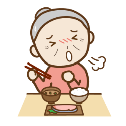 むせている高齢女性のイラスト